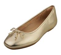 Women's Fitflop Women's Delicato Bow Soft Metallic-Leather Ballet Flats Platino - Gold - Size: 5