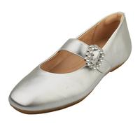 FitFlop Mary Jane Womens Ballerina Shoes in Silver - 6.5 UK