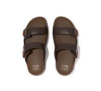 Fitflop Men's Gogh MOC Slide in Leather Sandal, Dark Brown, 12 UK