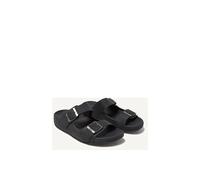 Fitflop GOGH MOC MENS BUCKLE LEATHER SLIDES Men's, BLACK, 10 UK
