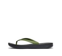 Fitflop Men's IQUSHION Ergonomic FLIP-Flops, Black/Leaf Green, 10 UK