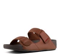 FitFlop Men's L05-Gogh Moc Slide, Leather Sandal, Dark Tan, 11.5 UK