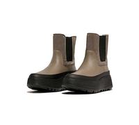 FitFlop Minky Grey F-Mode Water Resistant MicrowobbleboardTM Midsole Flatform Chelsea Boots Grey