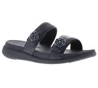 Fitflop Mode Go Beadie Butto Womens Flat Sandals Mindight Navy, Brown, 3