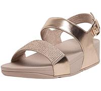 FitFlop New Women's LULU Crystal Embellished Back-Strap Sandal Rose Gold 9