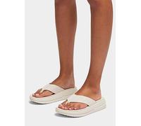 FitFlop Paris Beige Surf Two-Tone Webbing Toe-Post Sandals Black