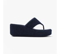 FitFlop Platfforms Denim Womens Textile Pull-On Dark Denim Toe-Post Sandals