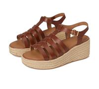 Fitflop Women's PLATFFORMS ESPADR. Leather Fisherman Wedge Sandals, Deep Tan, 6 UK