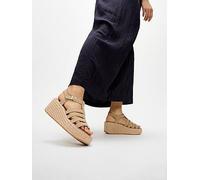 FitFlop Platfforms Espadraille Leather Fisherman Wedge Sandals, Brown, Size 8, Women Brown