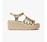 FitFlop PLATFFORMS ESPADRILLE Womens Wedge Sandals Platino - UK 6 - Silver