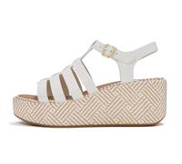 FitFlop Platfforms Graphic-weave Leather Fisherman Sandals, Urban White, 5