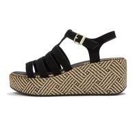 FitFlop Platfforms Graphic-weave Womens Wedge Sandals in Black - 5 UK