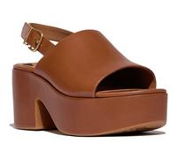 Fitflop Platfforms Heeled Backstrap Leather Women's Deep Tan Sandals UK 6