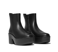 Fitflop Platfforms Heeled Leather Women's Black Boots - UK 3