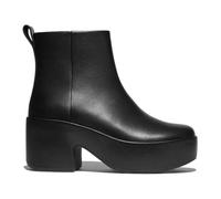 Fitflop Platfforms Heeled Leather Women's Black Boots - UK 4.5
