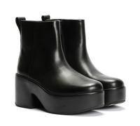 Fitflop Platfforms Heeled Leather Women's Black Boots - UK 6