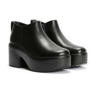 Fitflop Platfforms Heeled Short Leather Women's Black Boots UK 6
