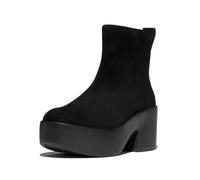 Fitflop Platfforms Heeled Suede Women's Black Ankle Boots - UK 3