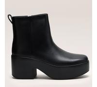 FitFlop Platfforms Leather Heeled Ankle Boot BLACK LEATHER SIZE 6