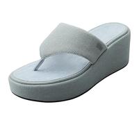 Fitflop Platfforms Toepost Womens Wedge Sandals in Light Denim