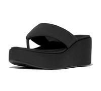 FitFlop PLATFFORMS WEDGE Womens Toe Post Sandals All Black - UK 4 - Black