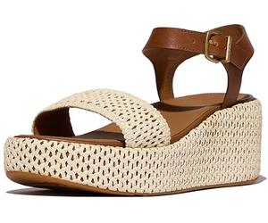 Fitflop Platfforms Woven Womens Wedge Sandals in Tan Ivory - 7 UK