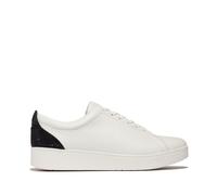 Fitflop Women's Rally Crystal-BACKTAB Leather Sneakers, Black, 5 UK