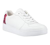 Fitflop Rally Snakeprint-Backtab Leather WoMens Urban White/Wild Raspberry Trainers - Size UK 5