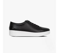 FitFlop RALLY Womens Lace-Up Trainers-Black/White