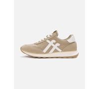 FitFlop Womens Retro-Q Ff Fabric/Suede Sneakers, Cappuccino/Cream, 9