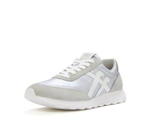 Fitflop Retro-Q FF Nylon Women's Silver/Urban White Trainers - UK 8