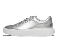 FitFlop RTG Leather Sneaker Womens Ladies Silver Trainers Shoes Size 4-9