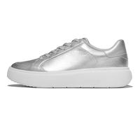 FitFlop Rtg Women's Metallic Leather Trainers, platinum, 4 UK