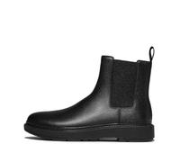 Fitflop SKANDI Mens Tumbled-Leather Chelsea Boots, Black, 11 UK