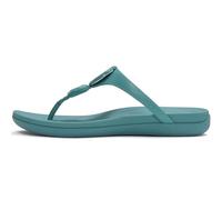 FitFlop Solay Glossy-Disc Toe-Post Sandals, Teal, 8