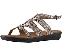 Fitflop Strata Gladiator Sandals - Snake Effect Leather Colour: Taupe