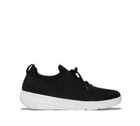 Fitflop Women's Super-Q Knit Slip-ON Laced Sneakers, Black, 5 UK