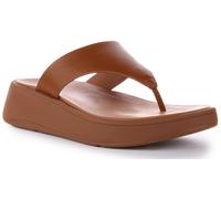 FitFlop Womens Leather Flatform Toe Post Sandals Light Tan 5