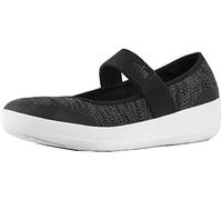FitFlop Womens Uberknit Mary Jane Shoes Black/Soft Grey 9