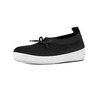 Fitflop Women Uberknit Slip-on Ballerina with Bow Closed Toe Ballet Flats, Black (Black 001), 6 UK (39 EU)