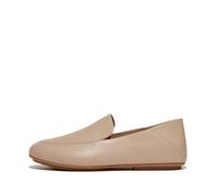 Fitflop Women's Allegro Crush-Back Leather Loafers Flat, Latte Beige, 4 UK