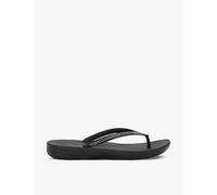 Fitflop Womens Black Iqushion Deluxe Ergonomic Leather Slides Eur 39 / 6 Uk Women