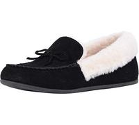 Fitflop Women's Clara Shearling Moccasin Slipper, Black, Size 7.0 US / 5 UK US