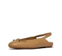 Fitflop Women's DELICATO Bow Leather Slingbacks Ballet Flat, Camel, 9 UK