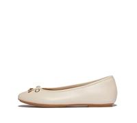 Fitflop Women's DELICATO Bow Soft Leather Ballet Flats, Beige, 5 UK