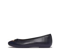 Fitflop Women's DELICATO Bow Soft Leather Ballet Flats, Navy, 8 UK
