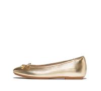 Women's Fitflop Women's Delicato Bow Soft Metallic-Leather Ballet Flats Platino - Gold - Size: 4