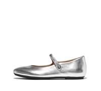 Fitflop Delicato Mary Jane Silver Slip On Shoes for Female - Size 4