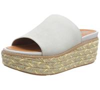 Fitflop Women's Eloise Espadrille Suede Slides Wedge Sandal, Soft Grey, 7 UK