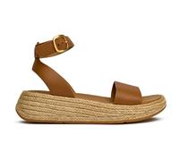 Fitflop Women's F-Mode Espadrille Leather Flatform A/Strap Sandals, Deep Tan, 6 UK